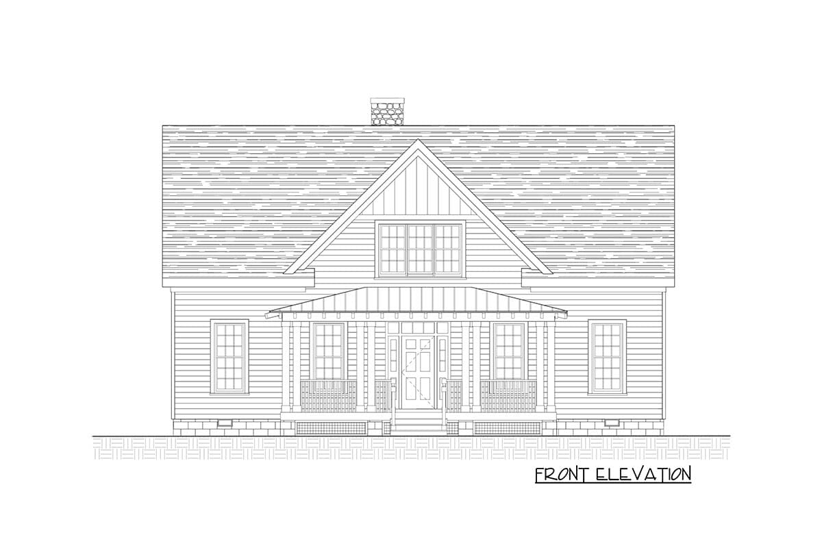 Plan 31605GF: Country Cottage House Plan with 3 Bedrooms and Great Symmetry - Image #4 - Cottage, Country, Vacation
