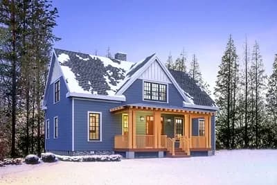 Country Cottage House Plan with 3 Bedrooms and Great Symmetry