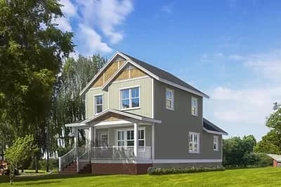 2-Story Country House Plan with Main-level Master Bedroom