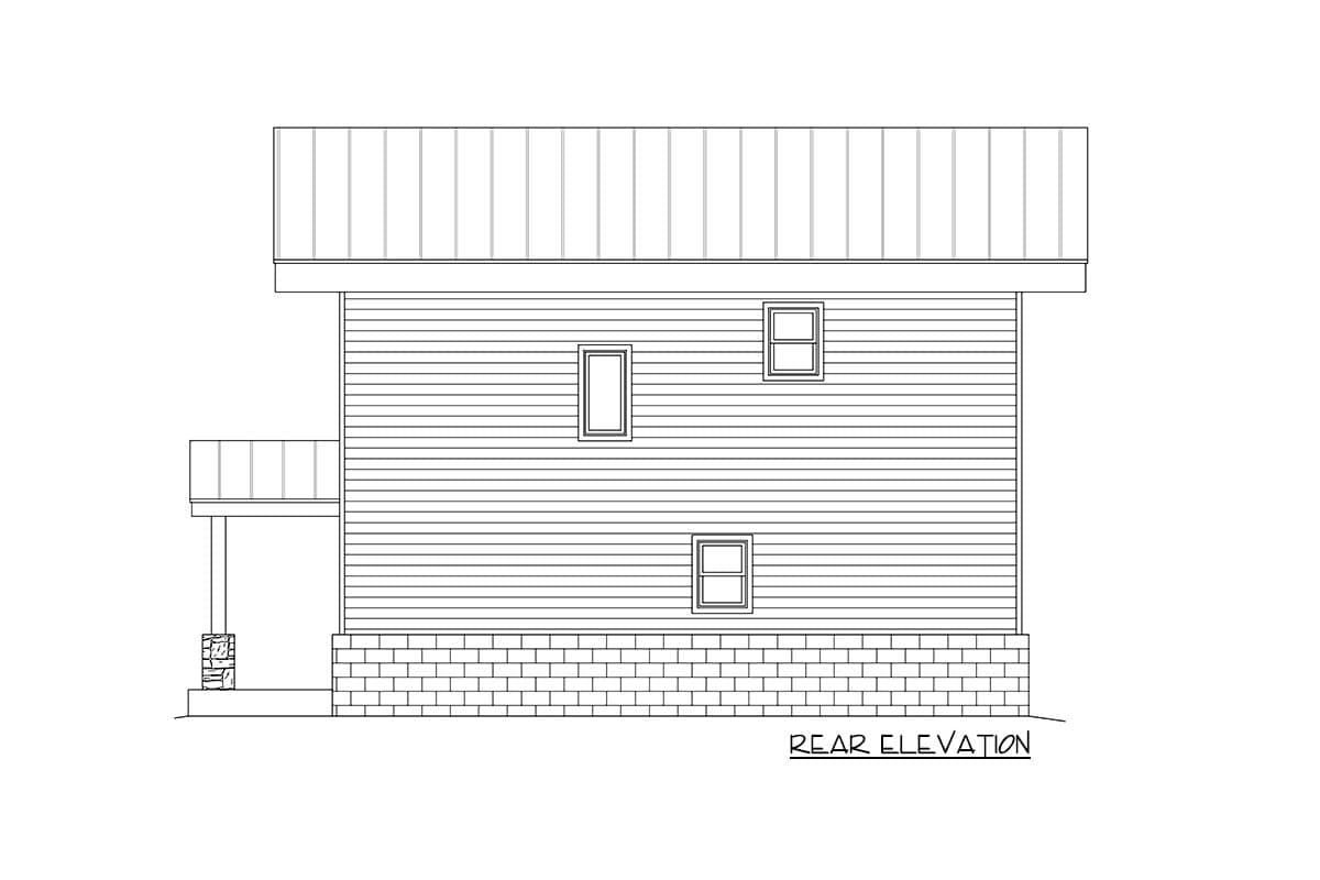 Plan 68994VR: Trimmed Down Modern Mountain Home Plan with Vaulted Second Floor - Image #4 - Contemporary, Mountain, Vacation