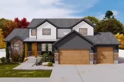 Exclusive New American House Plan with Home Office and Optionally Finished Basement - 2682 Sq Ft