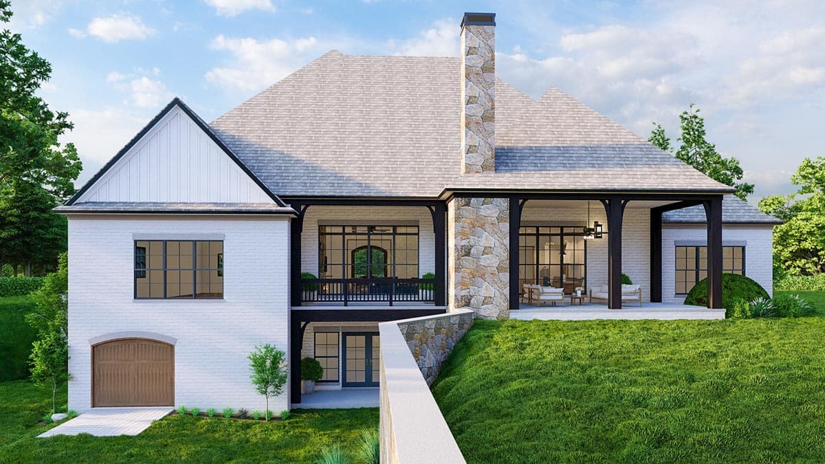 Plan 70771MK: Attractive 4-Bed House Plan with Home Office and Angled 4-car Garage - 3315 Sq Ft - Image #4 - Craftsman, European, Rustic, Traditional