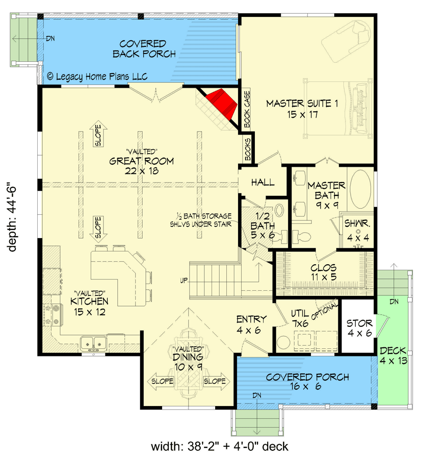 Plan 68997VR: 1854 Square Foot 3-bed Home Plan with Vaulted Great Room - Floor Plan - Main Level - Cottage, Country, Craftsman, New American
