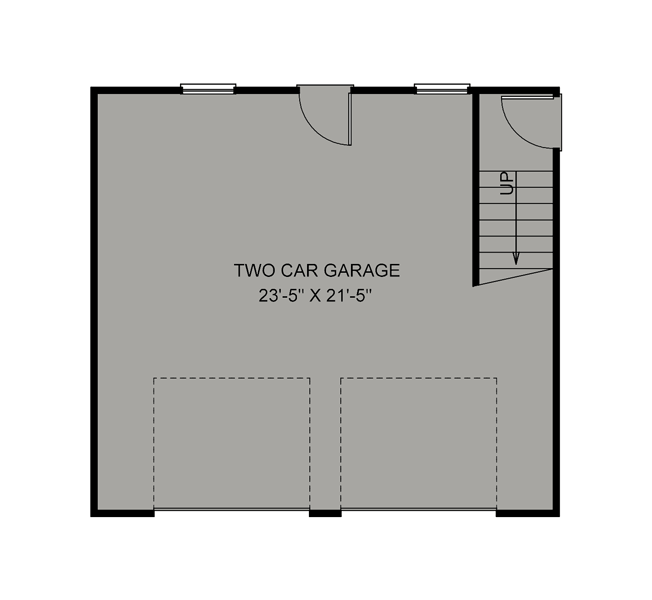 Plan 31607GF: Open Floor Plan ADU with 2-car Garage - Floor Plan - Main Level - Carriage, New American, Shingle, Traditional