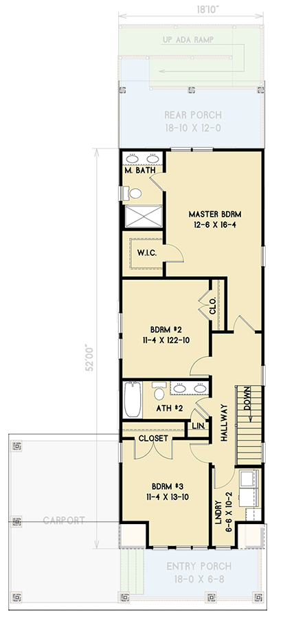 Plan 31611GF: Arts and Crafts Home Plan with ADA-compatible Main Floor - Floor Plan - 2nd Floor - Country, Craftsman, Traditional