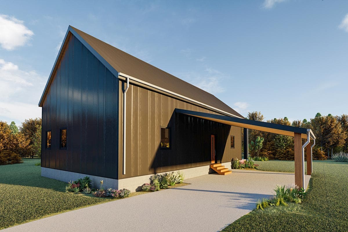 Plan 777007MTL: Contemporary 2-Bed House Plan with Dramatic Vaulted Interior  - Image #4 - Cabin, Contemporary, Modern, Scandinavian