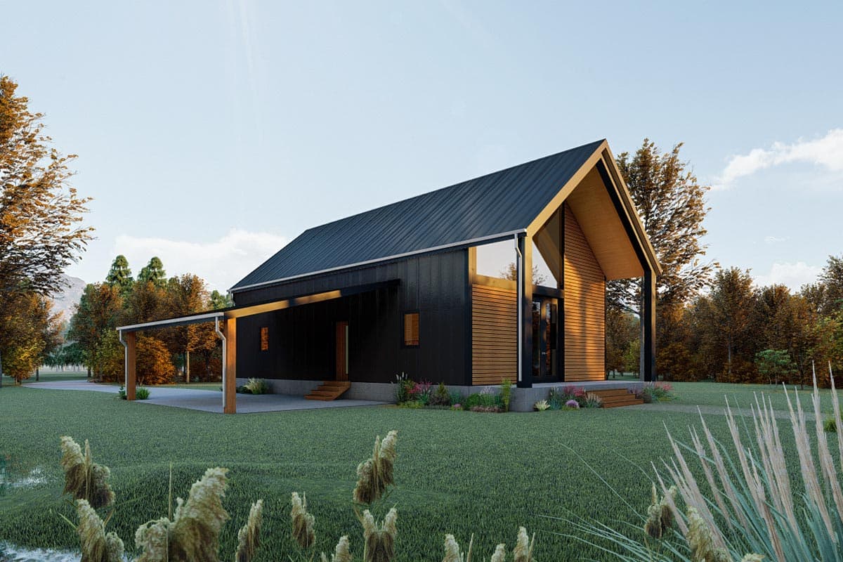 Plan 777007MTL: Contemporary 2-Bed House Plan with Dramatic Vaulted Interior  - Image #10 - Cabin, Contemporary, Modern, Scandinavian