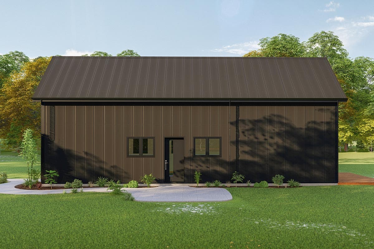 Plan 777010MTL: Single-Level Tiny Home Plan with Vaulted Ceiling Throughout - Image #4 - Contemporary, Cottage, Country, Mountain, Rustic, Vacation