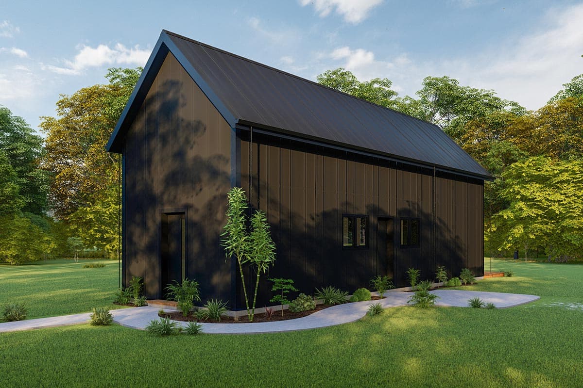 Plan 777010MTL: Single-Level Tiny Home Plan with Vaulted Ceiling Throughout - Image #5 - Contemporary, Cottage, Country, Mountain, Rustic, Vacation