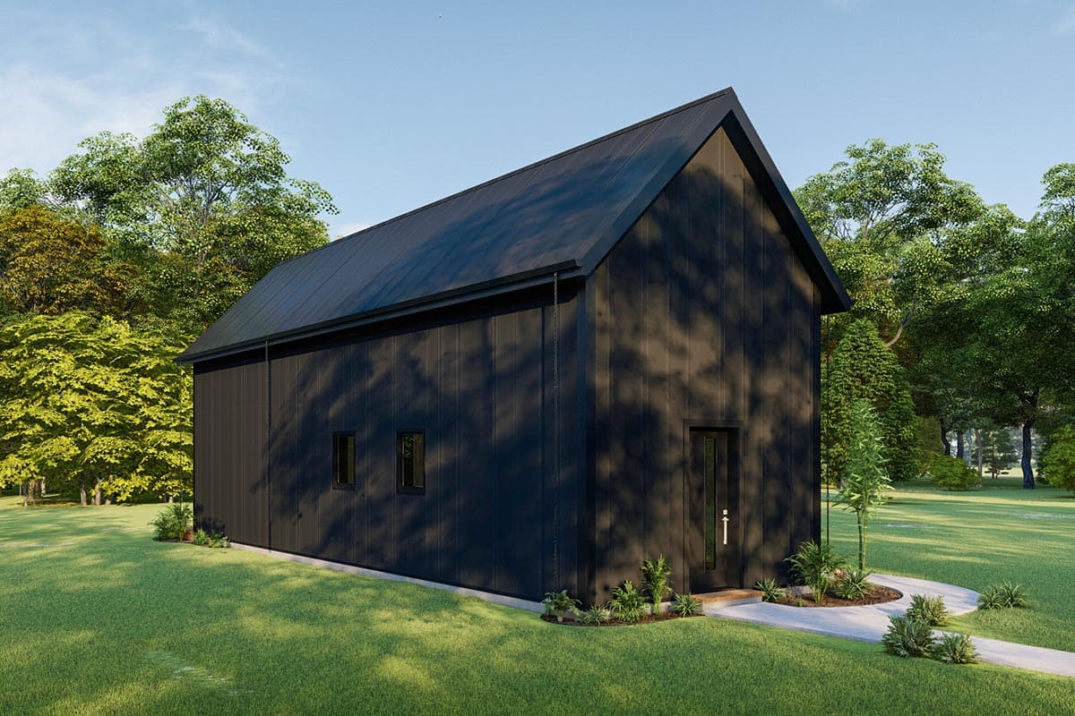 Plan 777010MTL: Single-Level Tiny Home Plan with Vaulted Ceiling Throughout - Image #7 - Contemporary, Cottage, Country, Mountain, Rustic, Vacation