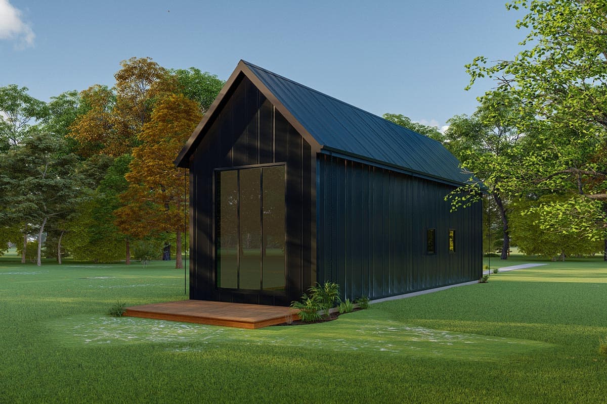 Plan 777010MTL: Single-Level Tiny Home Plan with Vaulted Ceiling Throughout - Image #9 - Contemporary, Cottage, Country, Mountain, Rustic, Vacation