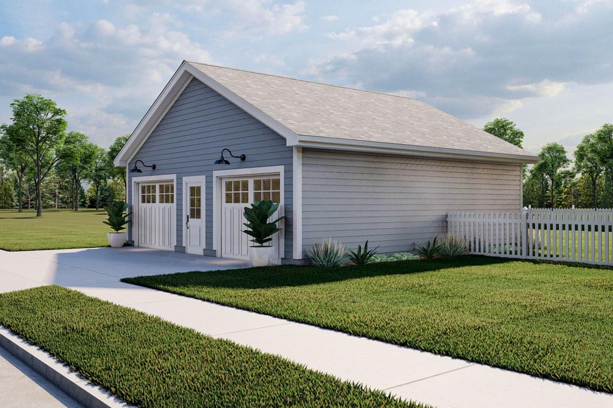 Plan 623111DJ: Detached 2-Car Garage Plan - Image #4 - Country, Traditional