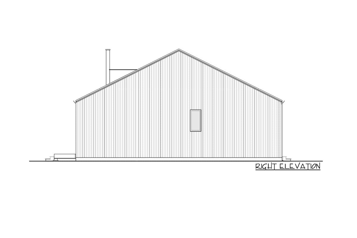 Plan 270059AF: 3-Bed Contemporary Cottage Plan with Vaulted Living Area - 1378 Sq Ft - Image #6 - Cabin, Contemporary, Cottage, Mountain, Ranch, Rustic, Scandinavian, Vacation