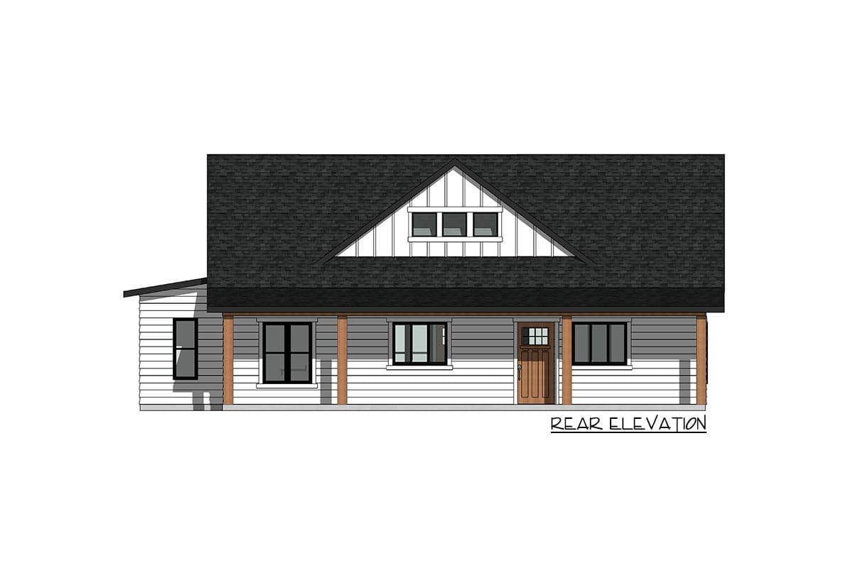 Plan 420036WNT: 1202 Square Foot Rustic Country Home Plan with 8'-deep Front and Rear Porches - Image #4 - Cottage, Country, Craftsman, Ranch, Traditional