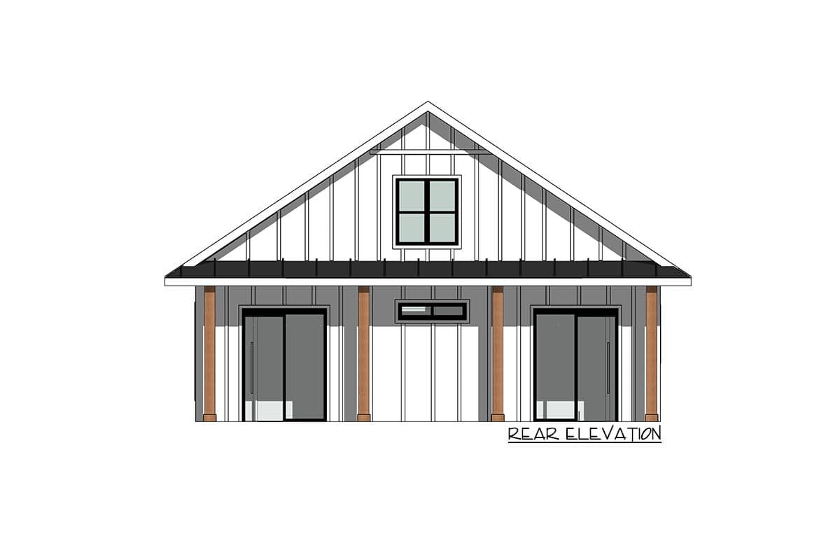 Plan 420037WNT: Exclusive Compact Cottage Plan with Front and Rear Porches - Image #4 - Cabin, Contemporary, Cottage, Country