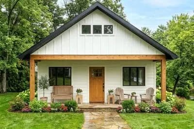 2-Bed Craftsman Tiny Home Plan with Walk-in Pantry - 726 Sq Ft