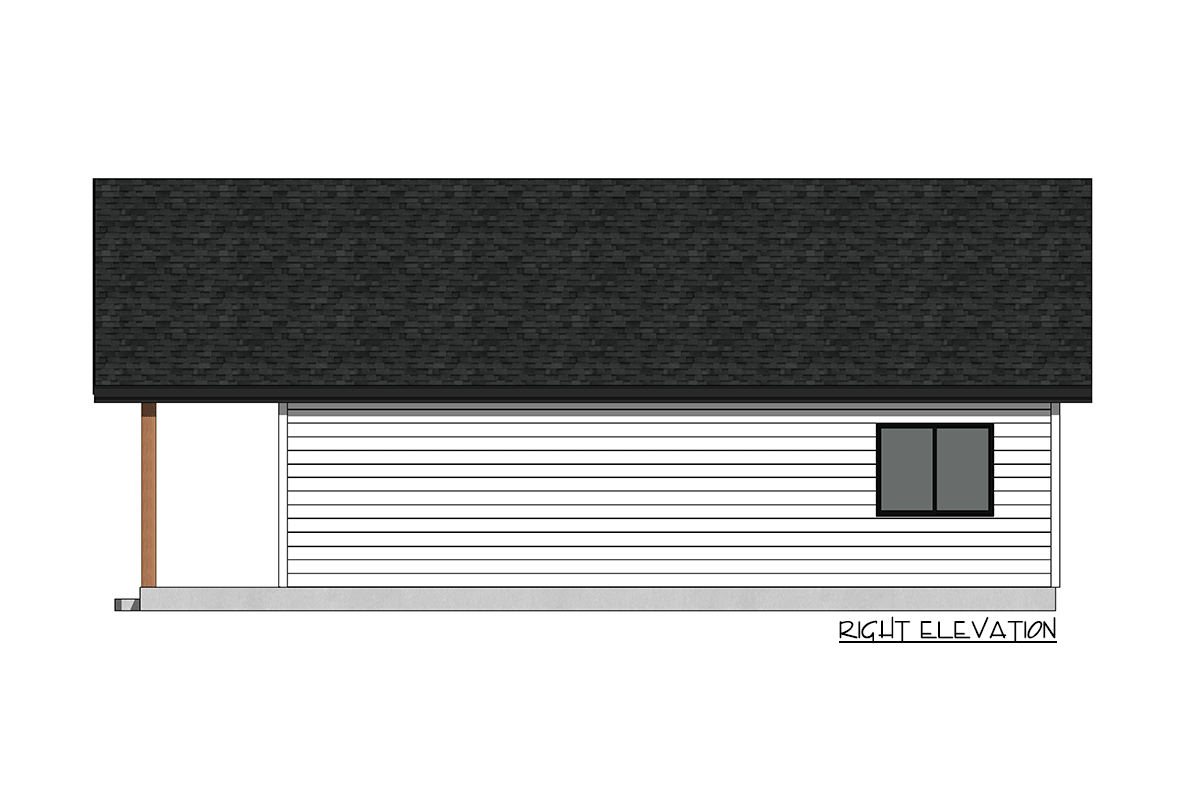 Plan 420039WNT: Compact Craftsman House Plan with 6-Foot-Deep Front Porch - 774 Sq Ft - Image #5 - Cabin, Cottage, Country, Craftsman, Modern Farmhouse