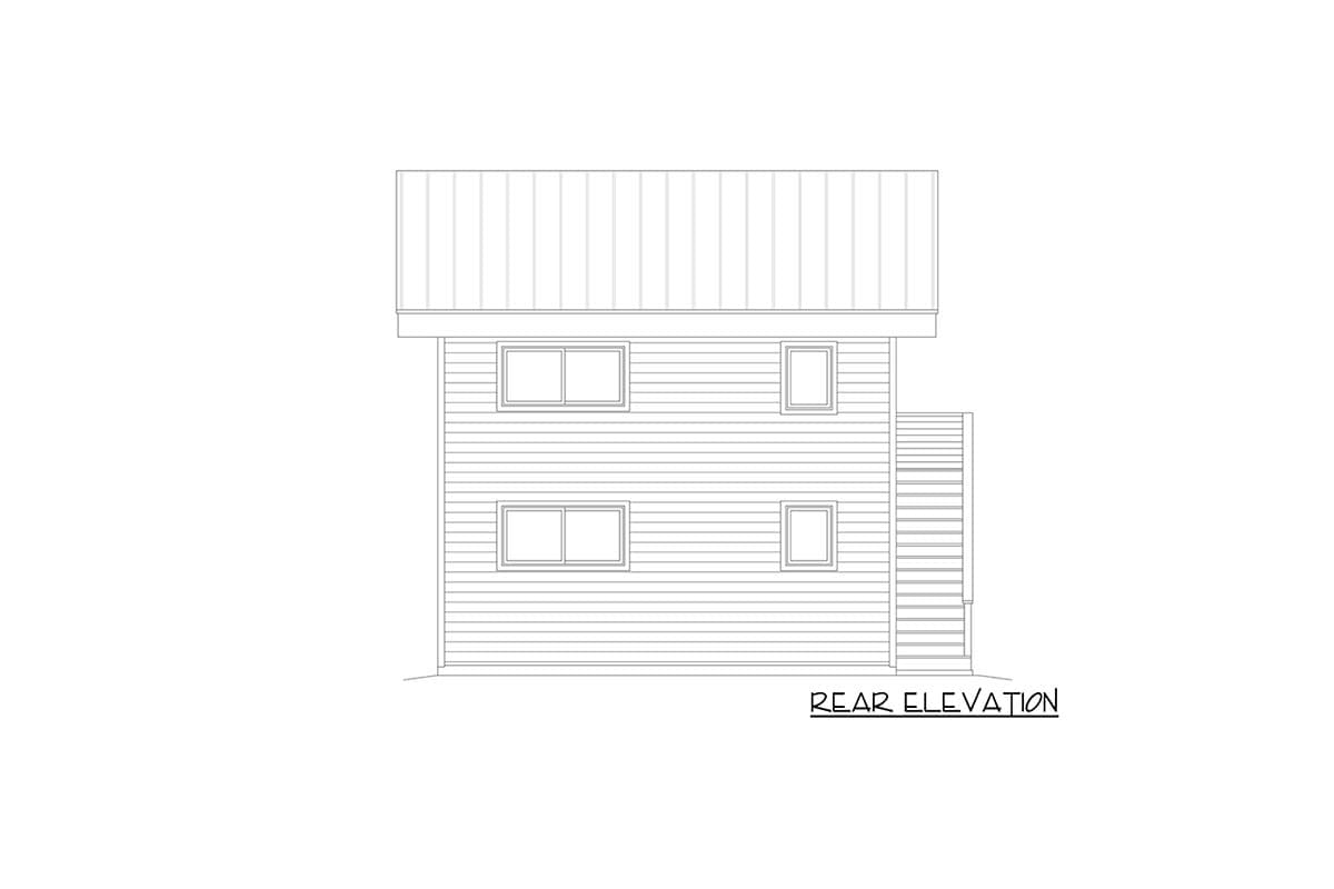 Plan 680004VR: Contemporary Carriage House Plan with Balcony and Flexible Office - 878 Sq Ft - Image #4 - Carriage, Contemporary, Northwest