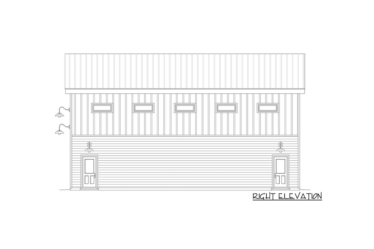 Plan 680006VR: Contemporary RV Garage with Upstairs Loft - 1824 Sq Ft PLUS 912 Sq FT Loft - Image #5 - Contemporary, Modern