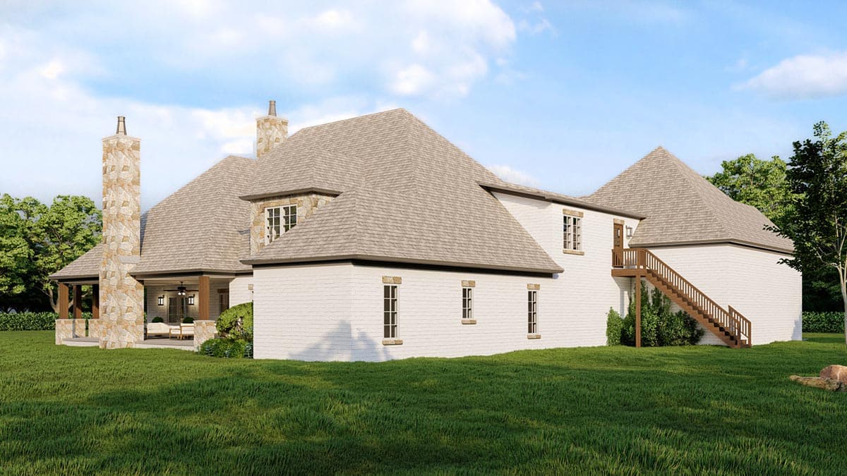 Plan 70774MK: Grand Home Plan with Circular Stair and an RV Garage - 4521 Sq Ft - Image #4 - Craftsman, European, Traditional