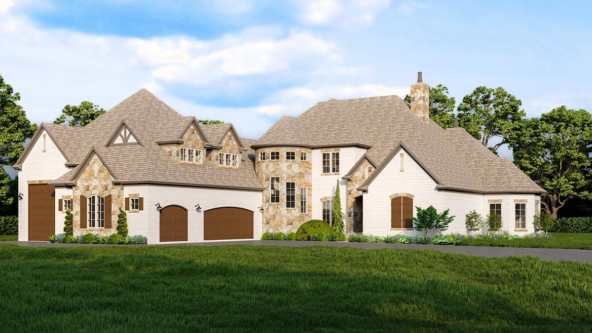 Plan 70774MK: Grand Home Plan with Circular Stair and an RV Garage - 4521 Sq Ft - Image #5 - Craftsman, European, Traditional