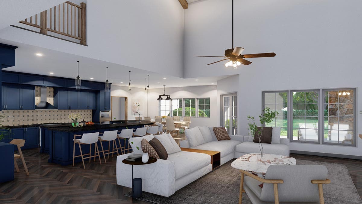 Plan 70774MK: Grand Home Plan with Circular Stair and an RV Garage - 4521 Sq Ft - Image #6 - Craftsman, European, Traditional