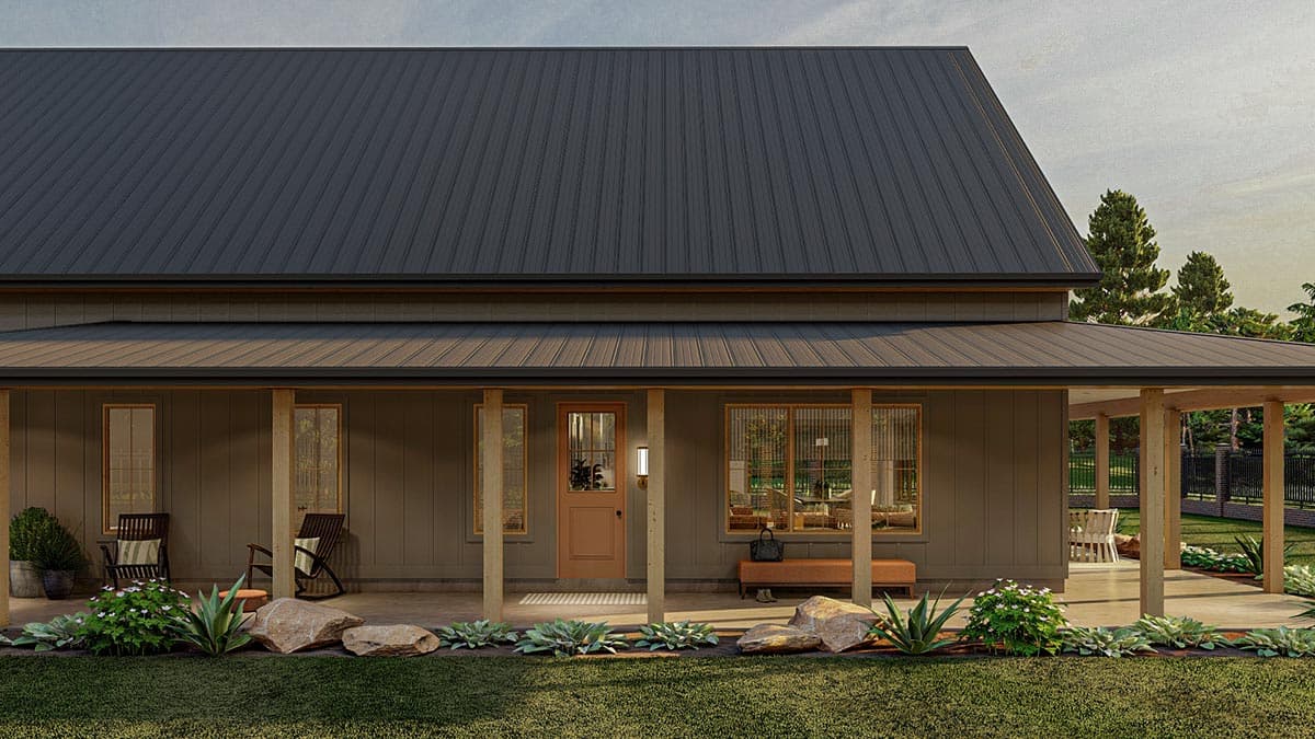 Plan 623113DJ: 1-Story Barndominium House Plan with Massive Wrap Around Porch - 2113 Sq Ft - Image #9 - Barndominium, Country, Southern