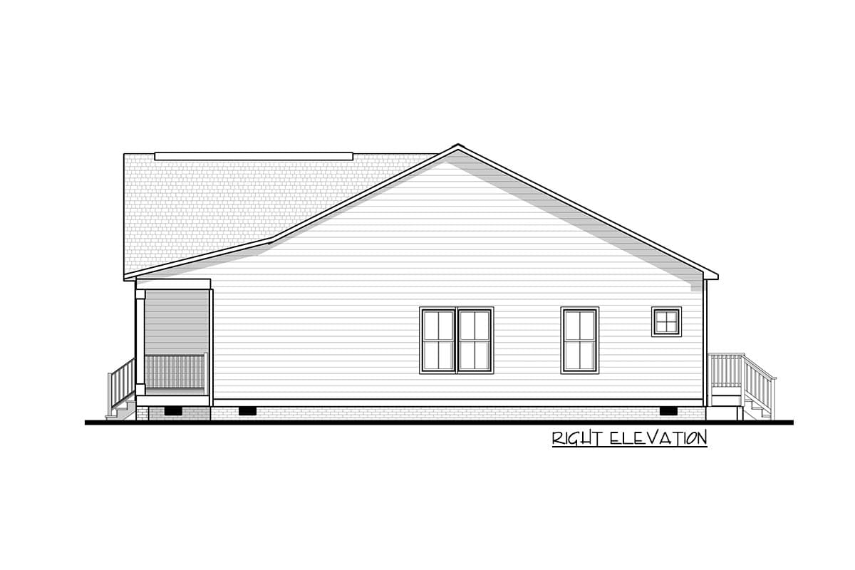 Plan 83621CRW: One-Level Cottage with Front Porch - 1656 Sq Ft - Image #6 - Cottage, New American, Ranch, Traditional