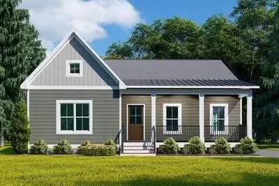 One-Level Cottage with Front Porch - 1656 Sq Ft