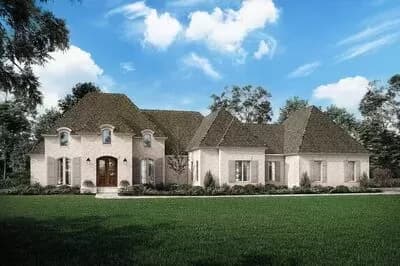 4-Bed Southern Transitional House Plan with Screened Porch