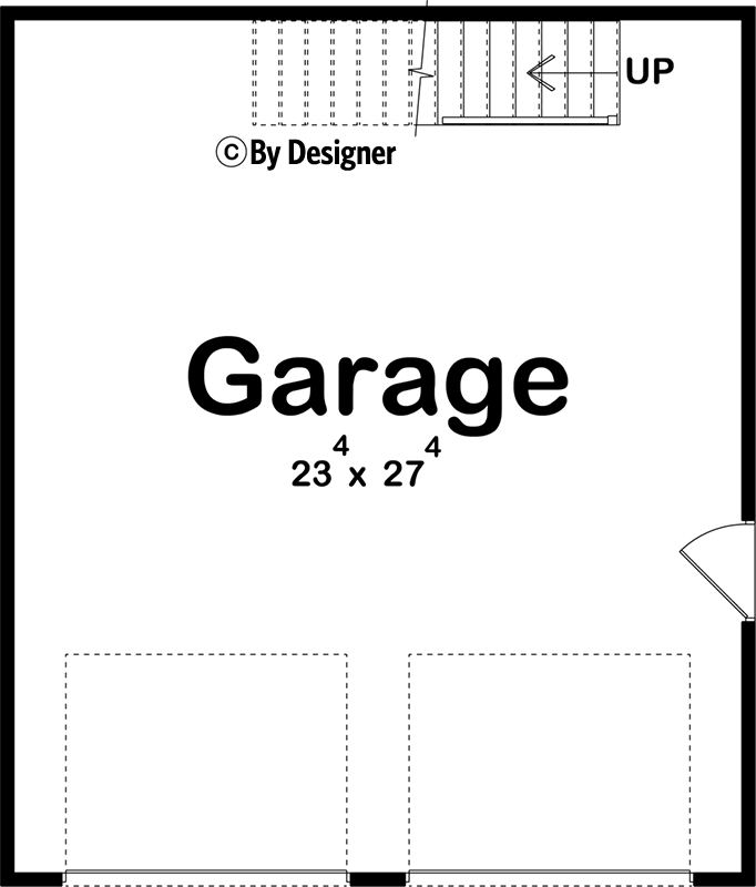 Plan 623114DJ: 672 Square Foot 2-car Barn-like Detached Garage Plan - Floor Plan - Main Level - Barndominium, Country, Traditional