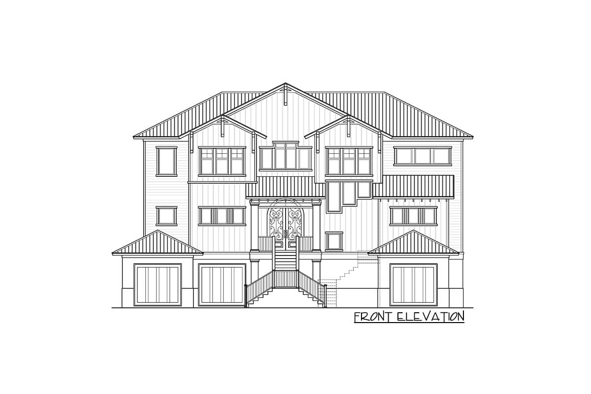 Plan 33242ZR: 3-Story Coastal Contemporary Home Plan with 2-Story Great Room - 3123 Sq Ft - Image #25 - Beach, Coastal, Coastal Contemporary, Contemporary, Florida-Style, Low Country, Southern, Vacation