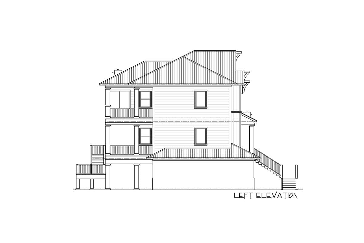 Plan 33242ZR: 3-Story Coastal Contemporary Home Plan with 2-Story Great Room - 3123 Sq Ft - Image #26 - Beach, Coastal, Coastal Contemporary, Contemporary, Florida-Style, Low Country, Southern, Vacation