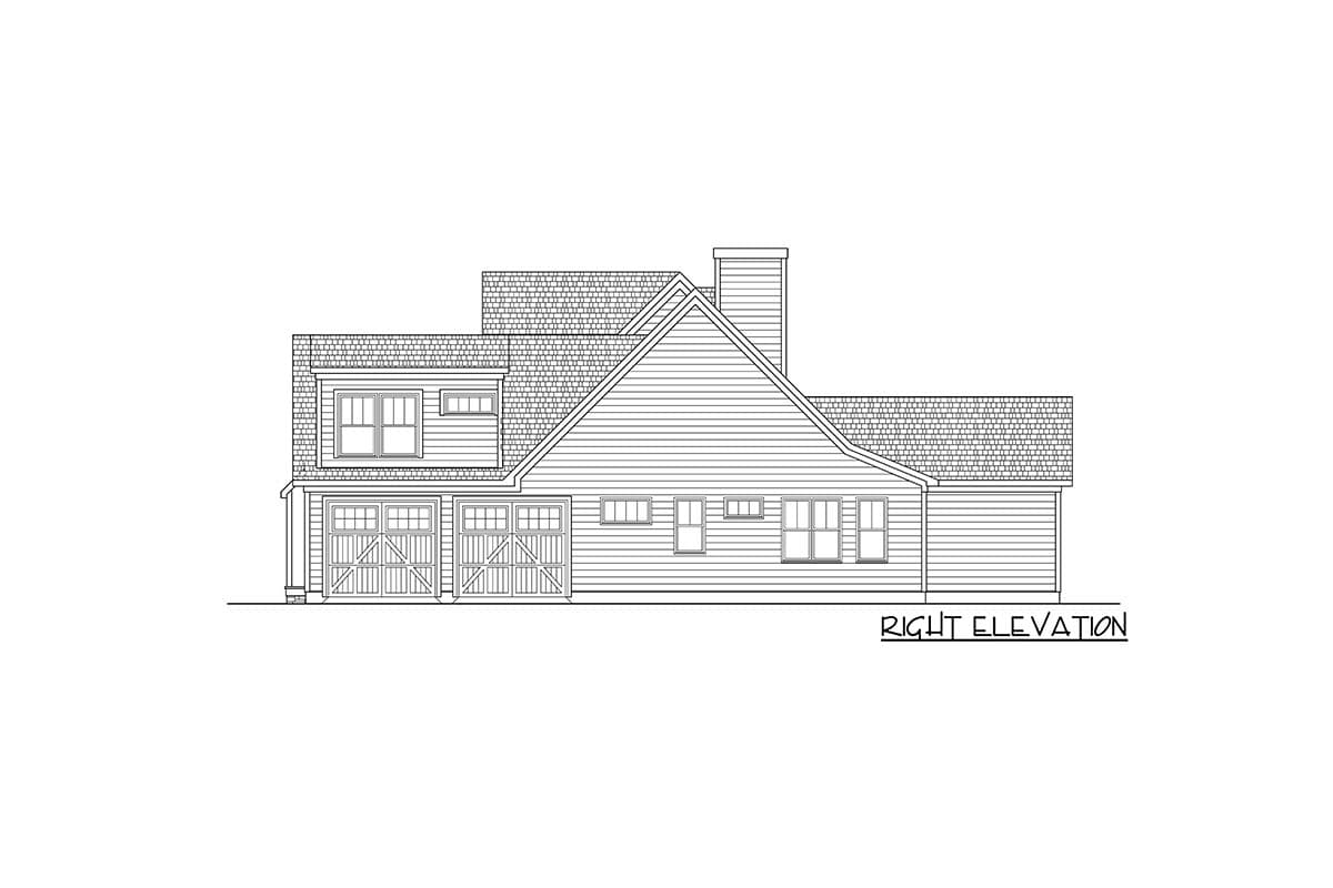 Plan 360108DK: Classic Country Home Plan with Vaulted Family Room and Private Master Suite - Image #4 - Country, Craftsman, New American, Traditional