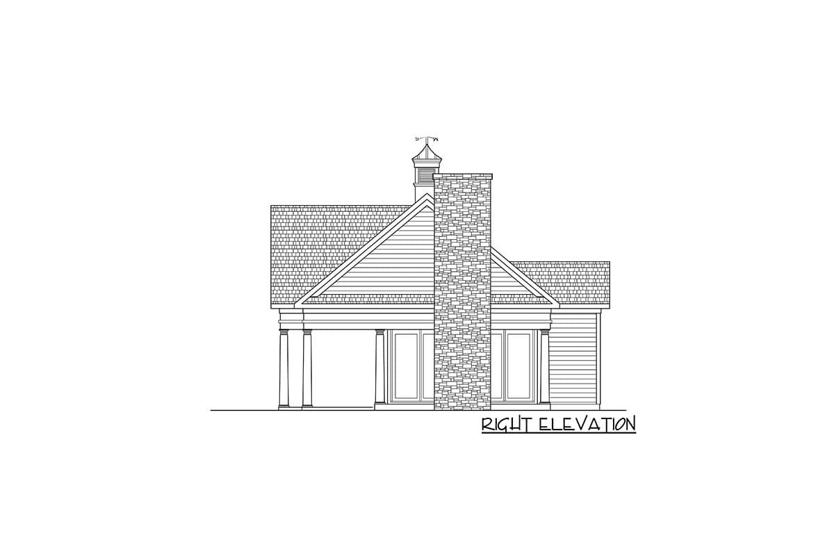 Plan 360109DK: Pool House with Indoor and Outdoor Kitchens - Image #4 - Traditional