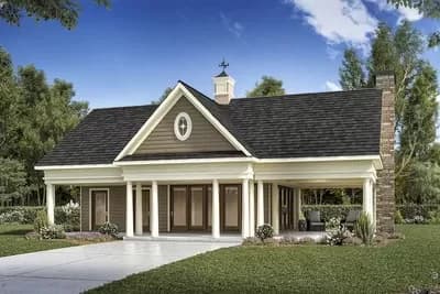 Pool House with Indoor and Outdoor Kitchens