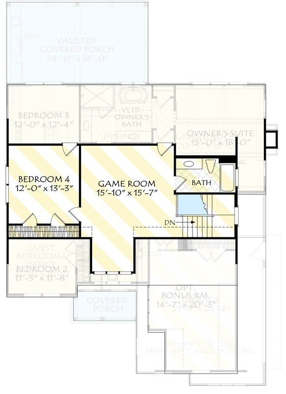 Plan 710417BTZ: 3-story Craftsman with Open Floor Plan - Floor Plan - Optionally Finished Third Floor - Cottage, Country, Craftsman, New American, Traditional