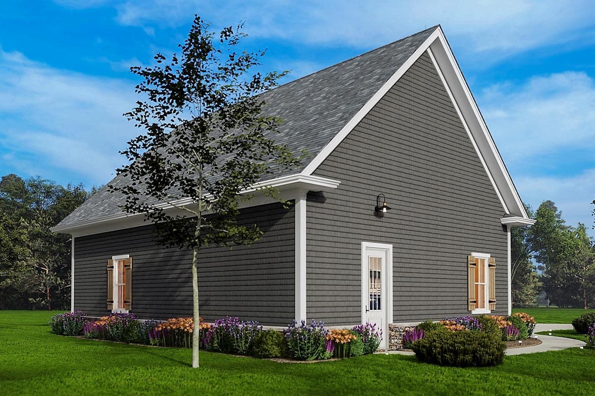 Plan 15606GE: Detached 2-Car Garage with Shingled Exterior and Dedicated Storage Room - 771 Sq Ft - Image #5