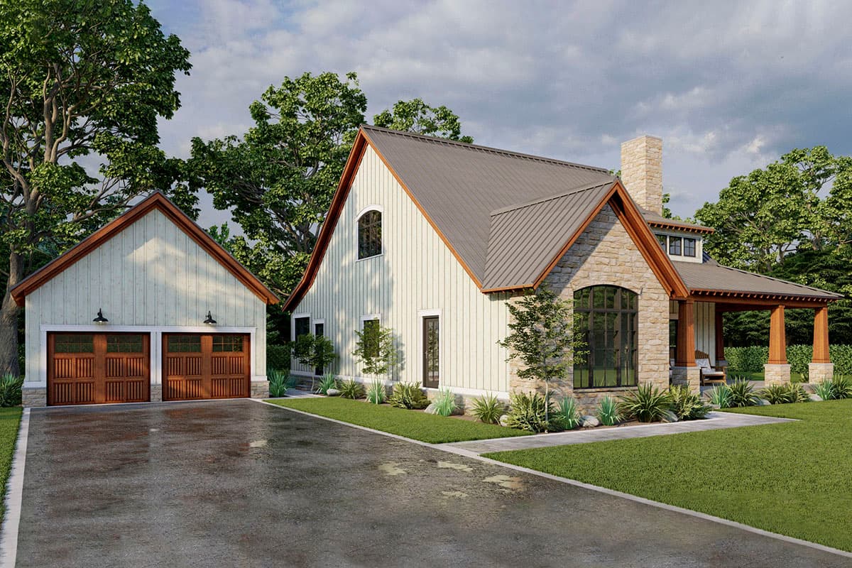 Plan 70777MK: Rustic Cabin House Plan with Optional 2-Car Detached ...