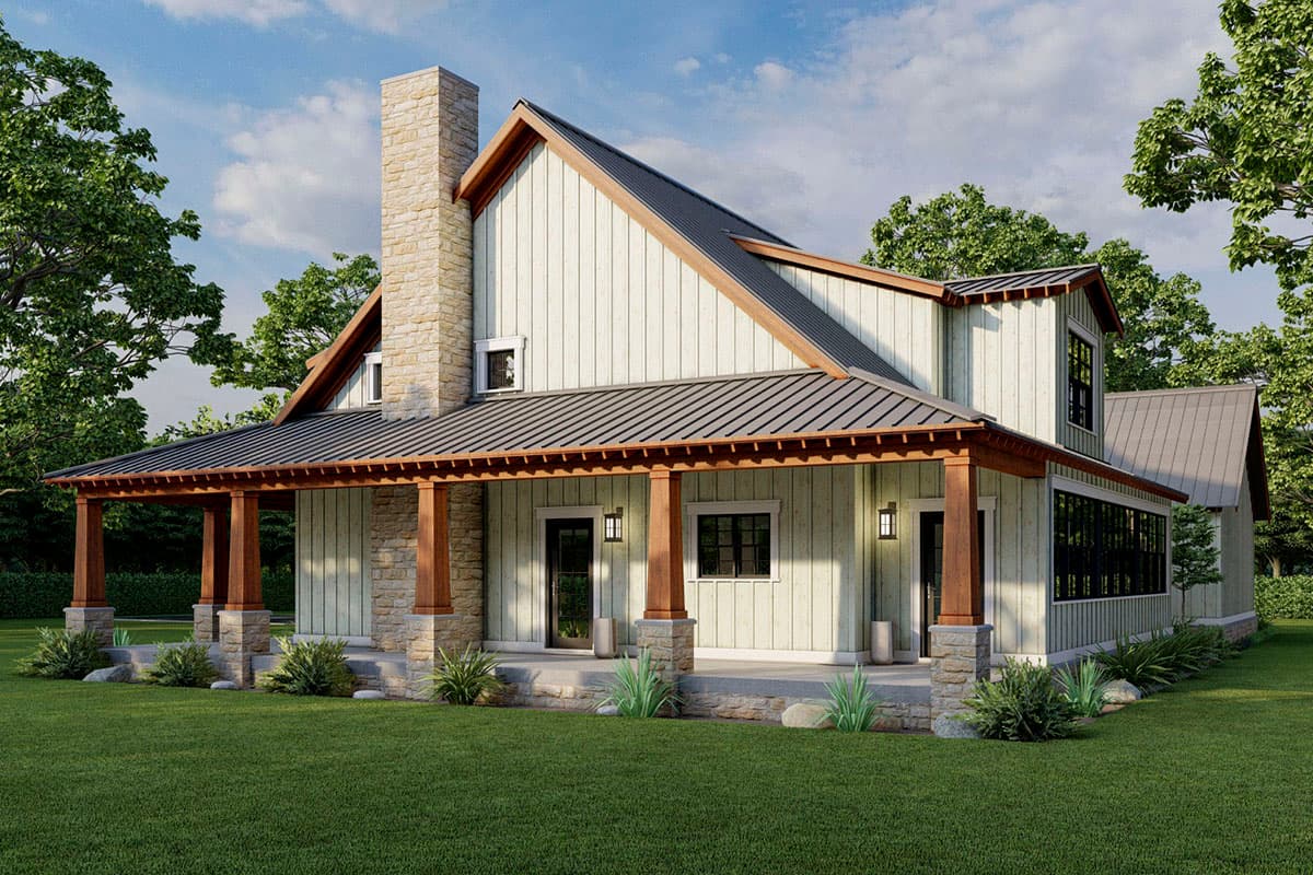 Plan 70777MK: Rustic Cabin House Plan with Optional 2-Car Detached Garage - 2006 Sq Ft - Image #7 - Cottage, Country, Craftsman, Rustic, Vacation