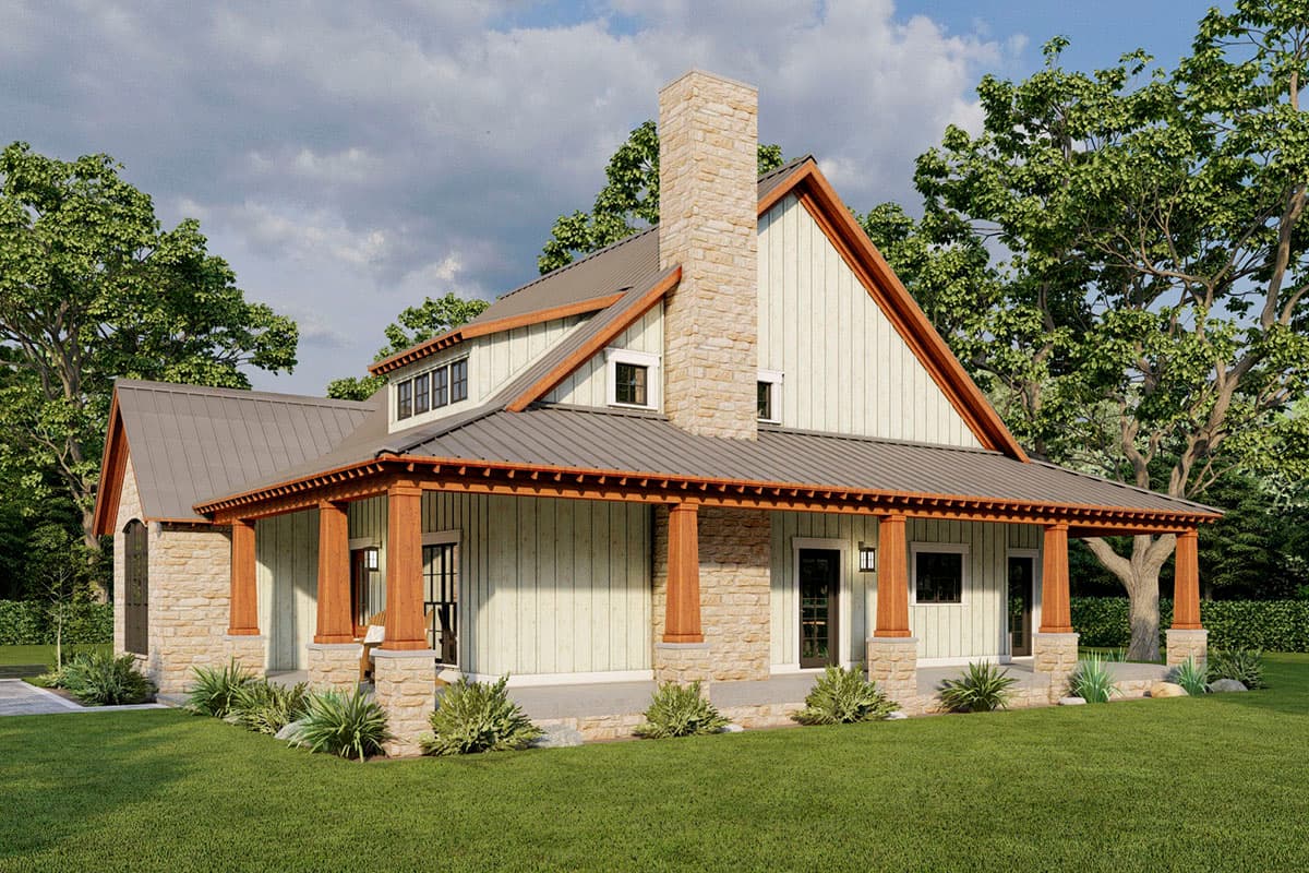 Plan 70777MK: Rustic Cabin House Plan with Optional 2-Car Detached Garage - 2006 Sq Ft - Image #8 - Cottage, Country, Craftsman, Rustic, Vacation