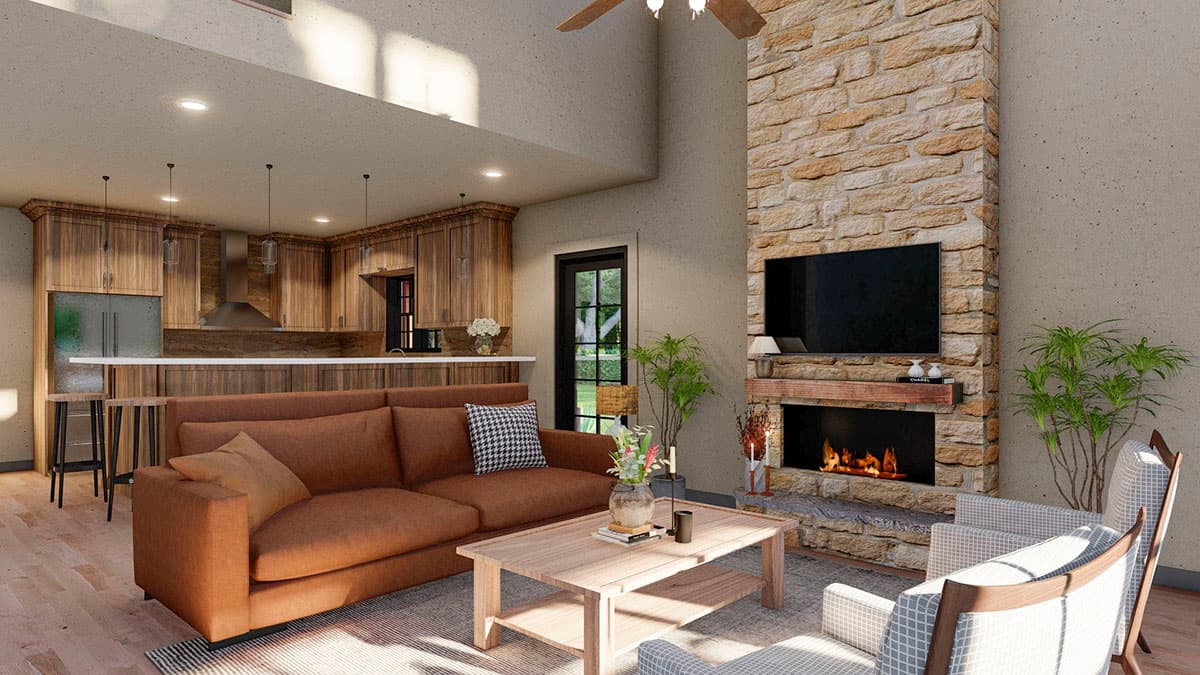 Plan 70777MK: Rustic Cabin House Plan with Optional 2-Car Detached Garage - 2006 Sq Ft - Image #9 - Cottage, Country, Craftsman, Rustic, Vacation