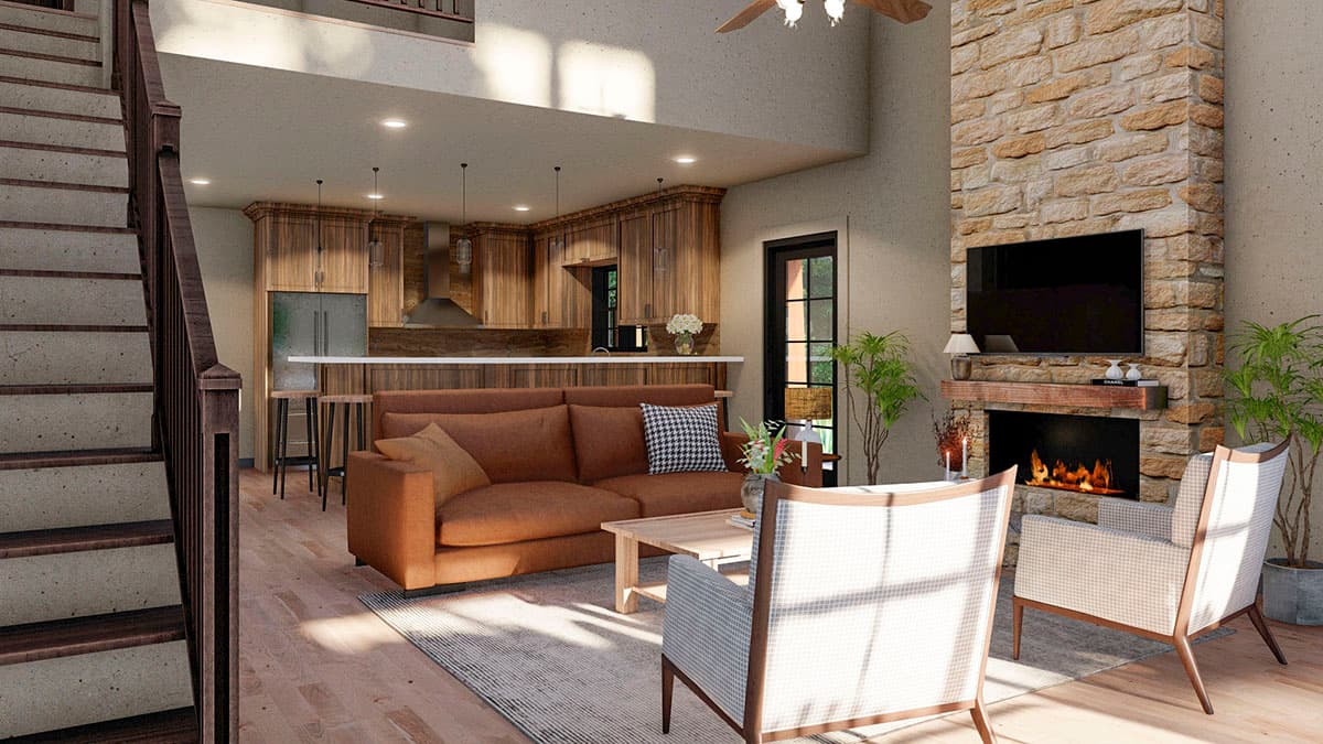 Plan 70777MK: Rustic Cabin House Plan with Optional 2-Car Detached Garage - 2006 Sq Ft - Image #10 - Cottage, Country, Craftsman, Rustic, Vacation