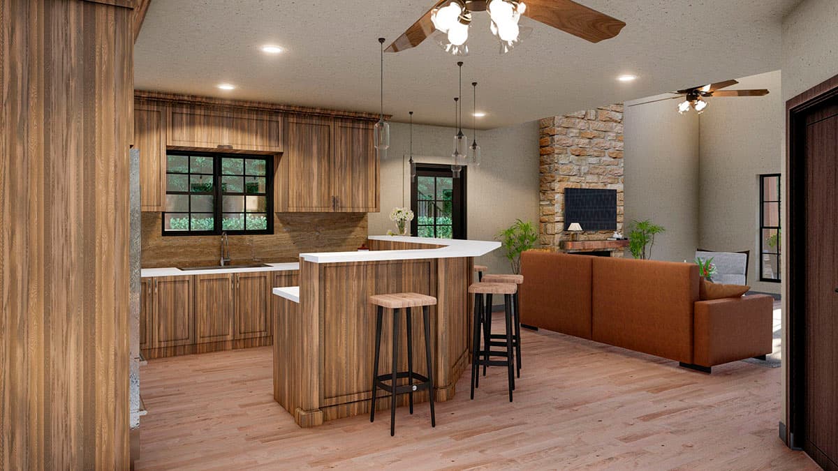 Plan 70777MK: Rustic Cabin House Plan with Optional 2-Car Detached Garage - 2006 Sq Ft - Image #11 - Cottage, Country, Craftsman, Rustic, Vacation
