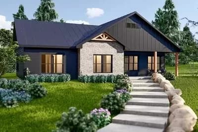 1162 Square Foot Rustic 3 Bedroom New American Ranch 