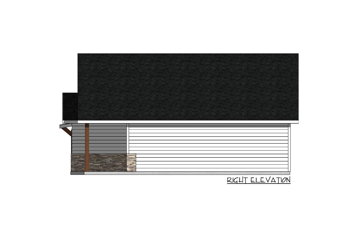 Plan 420043WNT: 1264 Square Foot 3 Bed New American Home Plan - Image #5 - Cottage, Country, Craftsman, New American, Ranch