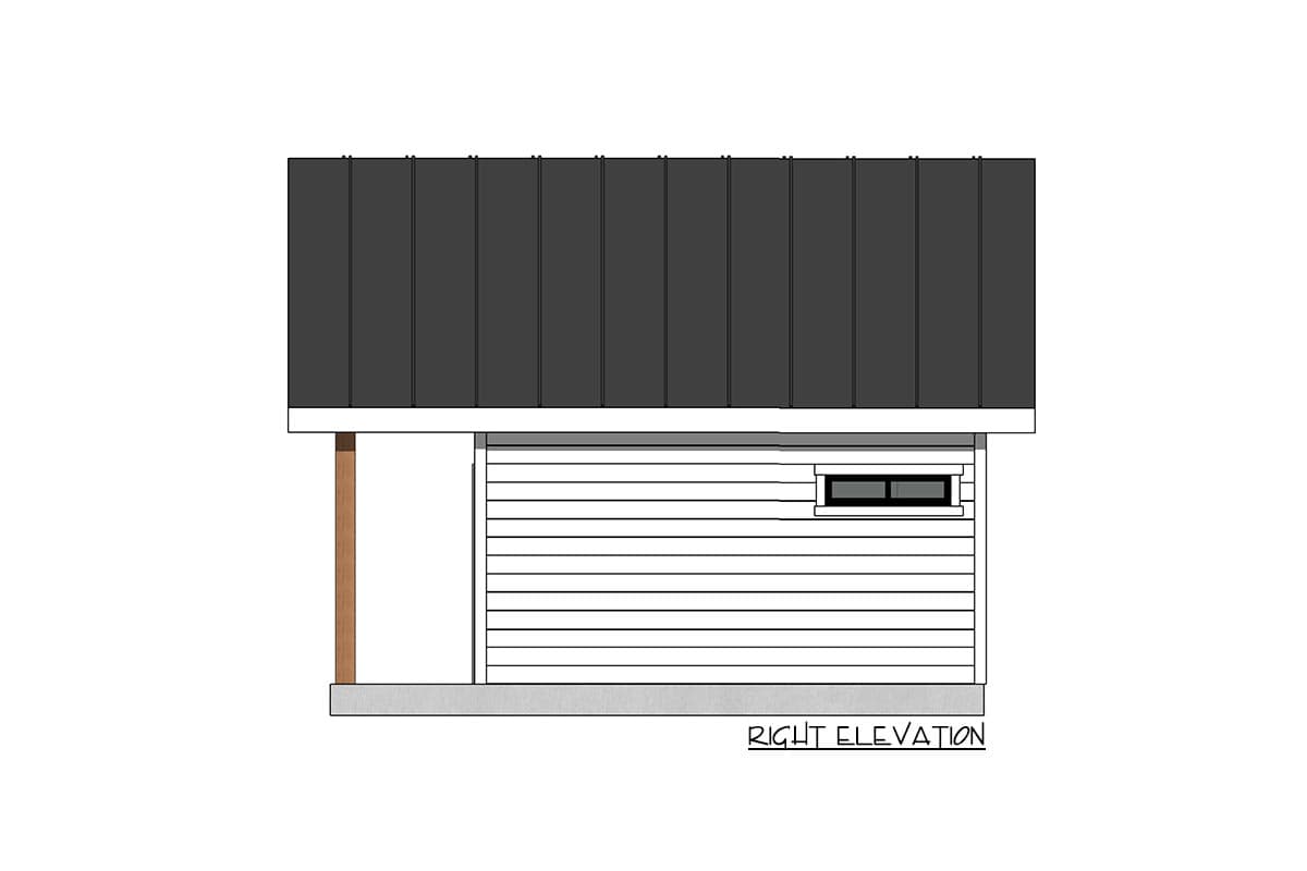 Plan 420044WNT: Backyard Office or Pool or Guest House Plan with Vaulted Interior - Image #5 - Cottage, Country, Craftsman, New American, Rustic, Traditional