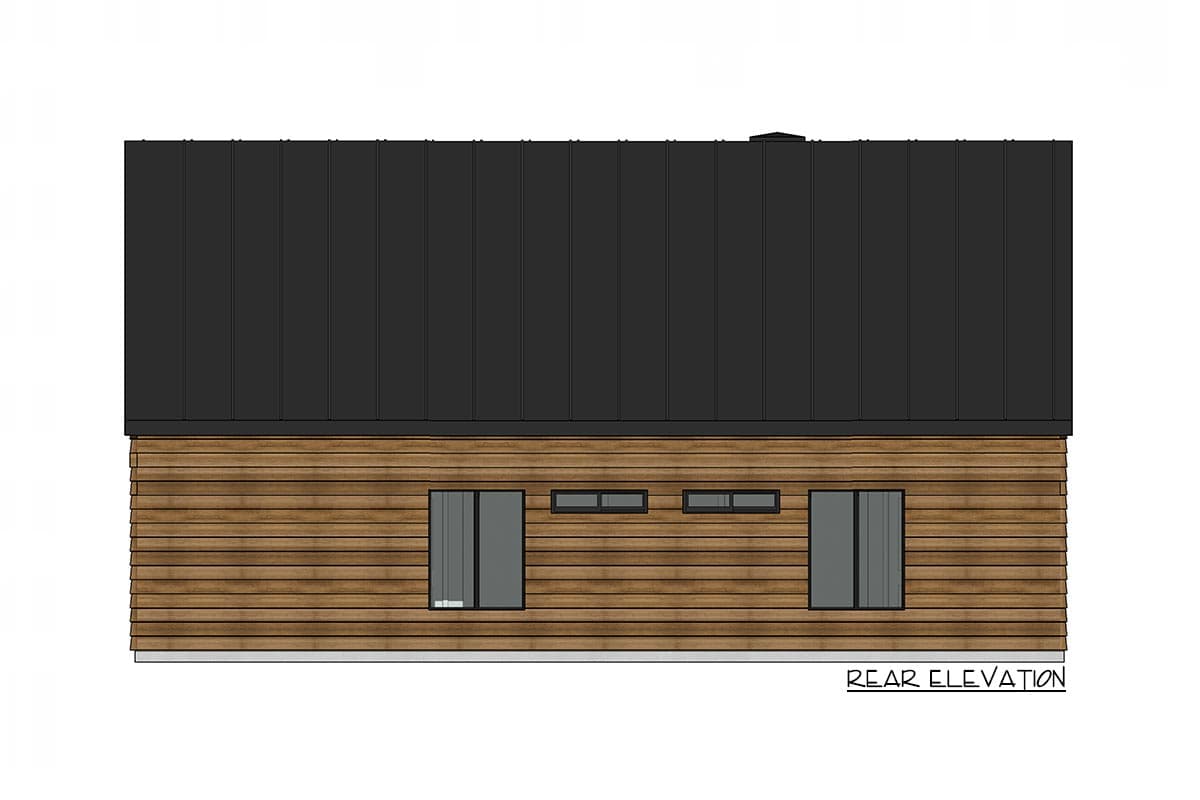 Plan 420045WNT: 2-Bed Modern Mountain Cabin with Glassed-in Living Room - Image #4 - Cabin, Contemporary, Cottage, Country, Mountain, Ranch, Rustic, Scandinavian