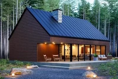 2-Bed Modern Mountain Cabin with Glassed-in Living Room