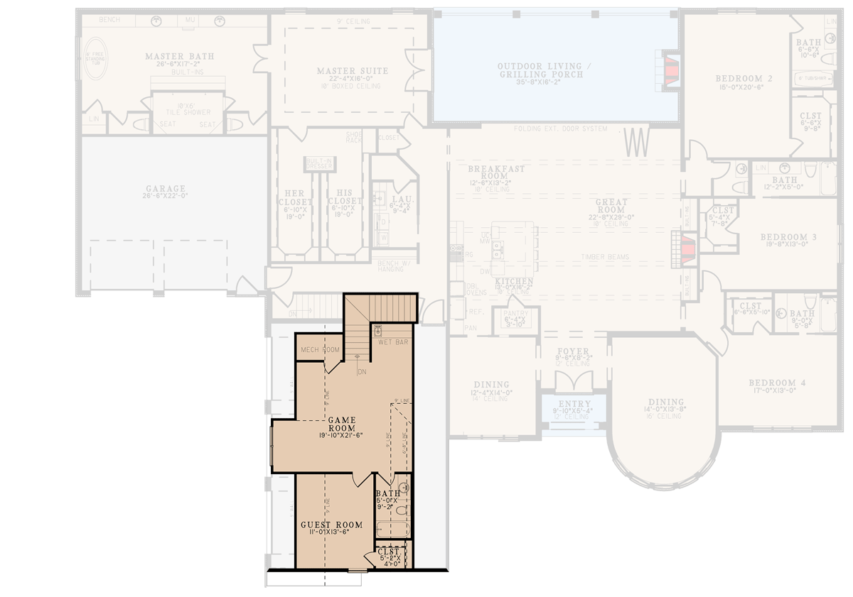 Plan 70779MK: Up to 7-Bed Luxury French Country House Plan with Private In-Law Apartment - Floor Plan - 2nd Floor - European, French Country, Southern, Southern Traditional, Traditional